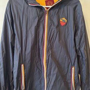 AS Roma Navy Rain Jacket with Logo